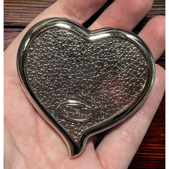 Things Remembered Silver Heart Compact Mirror - Picture 7 of 8